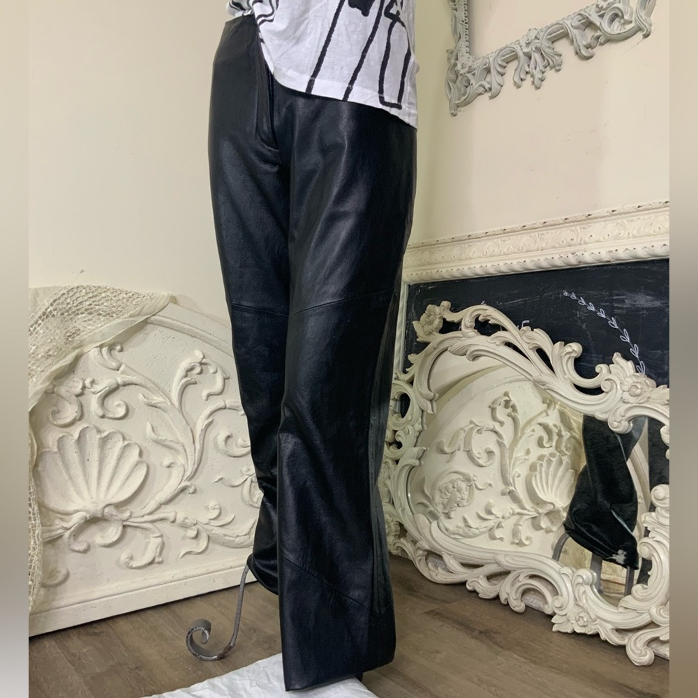 VINTAGE Black Leather Pants